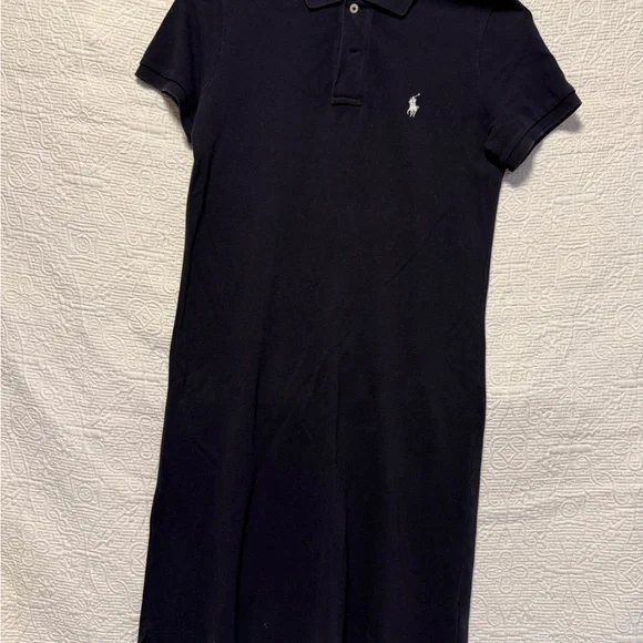 Ralph Lauren Dark Blue Polo Dress with Iconic Emblem - Picture 1 of 1